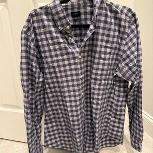 J.Crew Navy and White Plaid Shirt